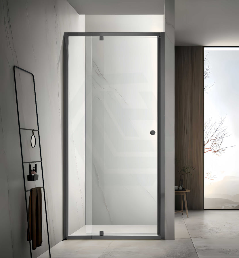 M#1(Gunmetal Grey) 850-1150X2000Mm Semi-Frameless Shower Screen Pivot Door Wall To Gunmetal Grey