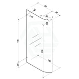 900/1000/1100X2100Mm Frameless Edge Curved Shower Screen Single Door Fixed Panel 10Mm Glass Chrome