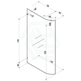 900/1000/1100X2100Mm Frameless Edge Curved Shower Screen Single Door Fixed Panel 10Mm Glass Chrome