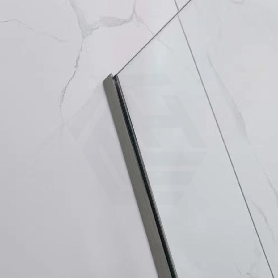 900/1000/1200X2000Mm Frameless Shower Screen Single Door Fixed Panel 10Mm Glass Gunmetal Grey