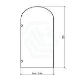 900/1000X2200Mm Arch Frameless Shower Screen Fixed Panel Tempered Glass Gunmetal Grey 900Mm