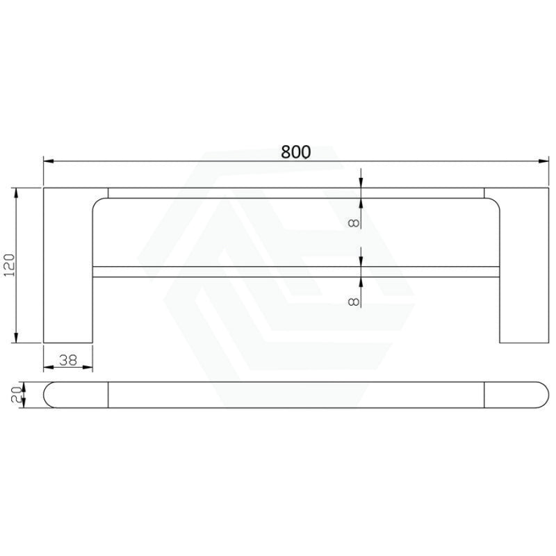 600/800Mm Double Towel Rail Chrome And White Accessories