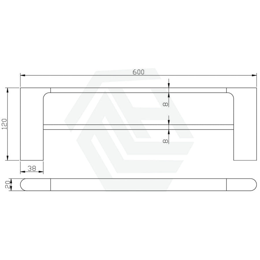 600Mm Double Towel Rail Chrome And White Bathroom Products