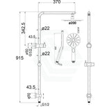 Cora Round Multi-Function Twin Shower Set In Gunmetal Surface Grey Showers