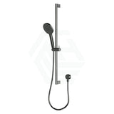 M#3(Gunmetal Grey) Cora Gunmetal Round Sliding Handheld Shower Head On Rail With Water Inlet