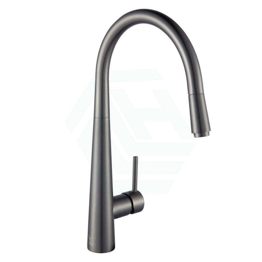 Euro Round Gunmetal Grey 360° Swivel Pull Out Kitchen Sink Mixer Tap Solid Brass Products