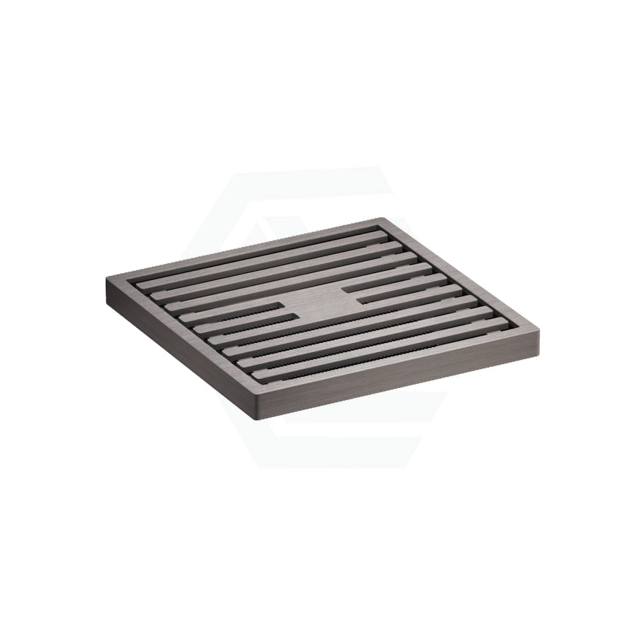 M#1(Gunmetal Grey) Fienza Square Slim Grate Floor Waste 88Mm Outlet Gun Metal Wastes