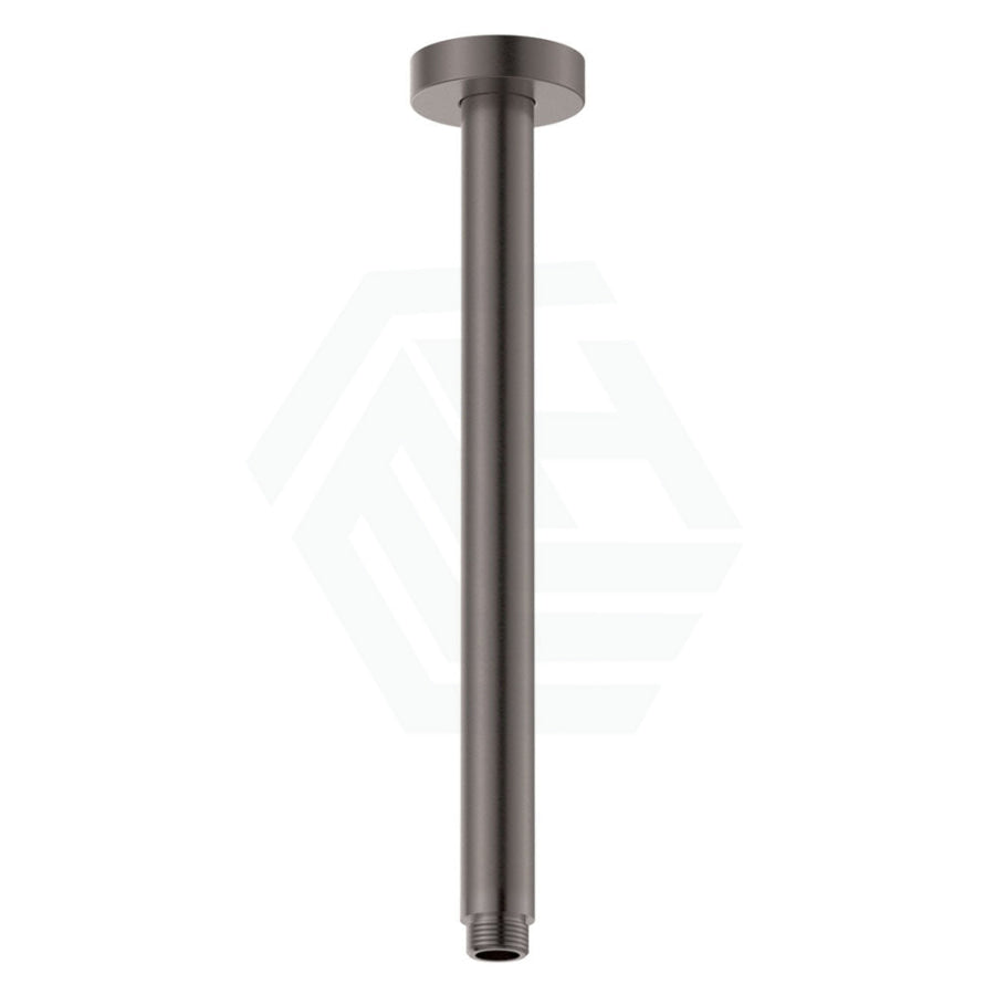 M#1(Gunmetal Grey) Fienza 300Mm Round Gun Metal Ceiling Shower Dropper Gunmetal Grey Arms