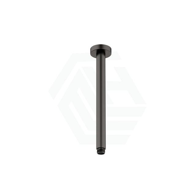 M#1(Gunmetal Grey) Fienza 300Mm Round Gun Metal Ceiling Shower Dropper Gunmetal Grey Arms