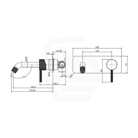 M#1(Gunmetal Grey) Fienza Axle 160/200Mm Outlet Gun Metal Basin/Bath Wall Mixer Dress Kit Only Soft