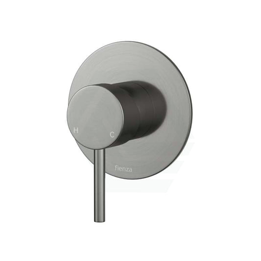 M#1(Gunmetal Grey) Fienza Axle Gun Metal Wall Mixer Large Round Plate Gunmetal Grey Mixers