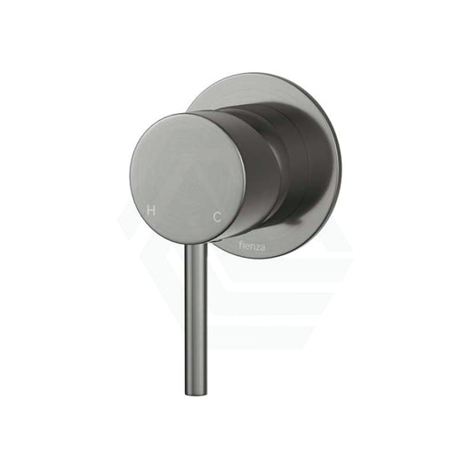 M#1(Gunmetal Grey) Fienza Axle Gun Metal Wall Mixer Small Round Plate Gunmetal Grey Mixers