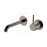 Fienza Gunmetal Grey Solid Brass Wall Mixer with Spout Tap Set for Basin/Bath