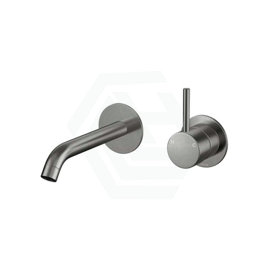 M#1(Gunmetal Grey) Fienza Kaya 160Mm Gunmetal Grey Solid Brass Wall Mixer With Spout Tap Set For