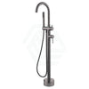 M#1(Gunmetal Grey) Fienza Kaya Floor Mounted Bath Mixer With Hand Shower Gun Metal Round Mixers