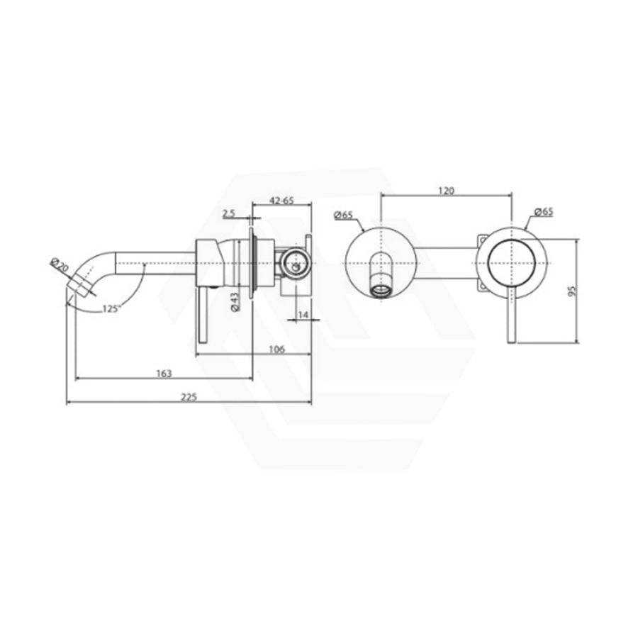 N#1(Nickel) Fienza Kaya Brushed Nickel Basin/Bath Wall Mixer Dress Kit Only Round Plates 160Mm