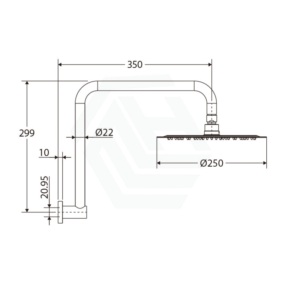 Fienza Kaya Gun Metal Gooseneck Shower Arm Set