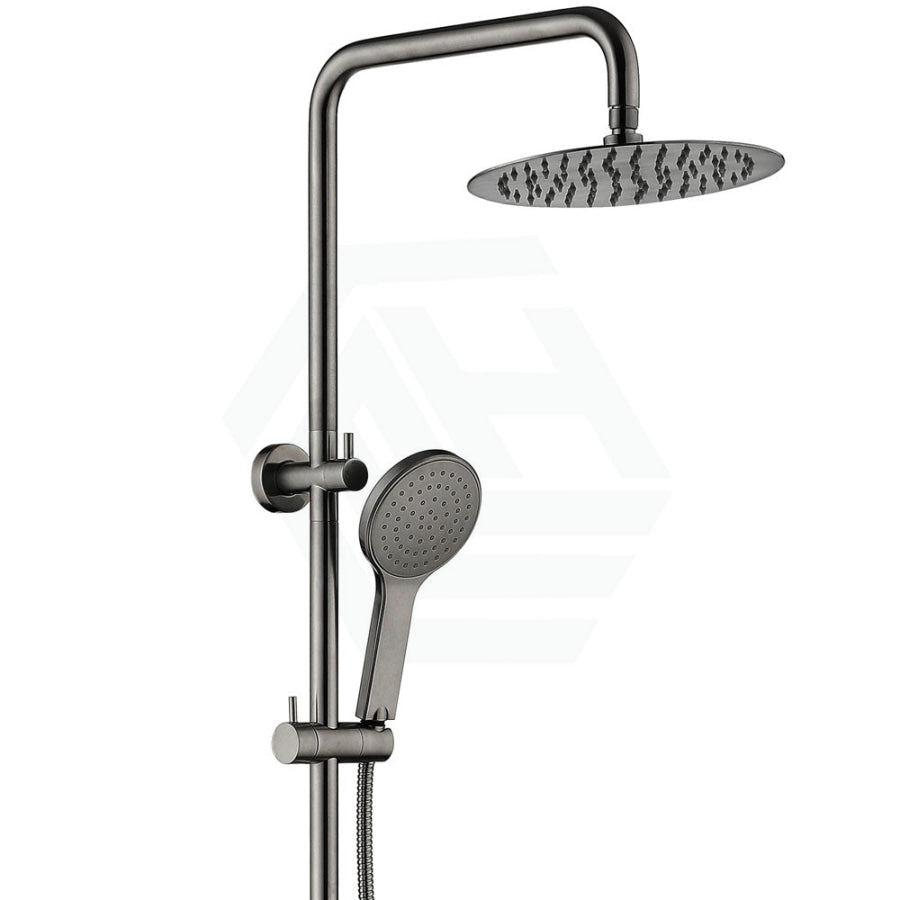 Fienza Kaya Gun Metal Twin Shower Top Water Inlet Gunmetal Grey Showers