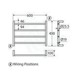 N#1(Nickel) Fienza Kaya Heated Towel Rail 4/6/9 Bars Rails