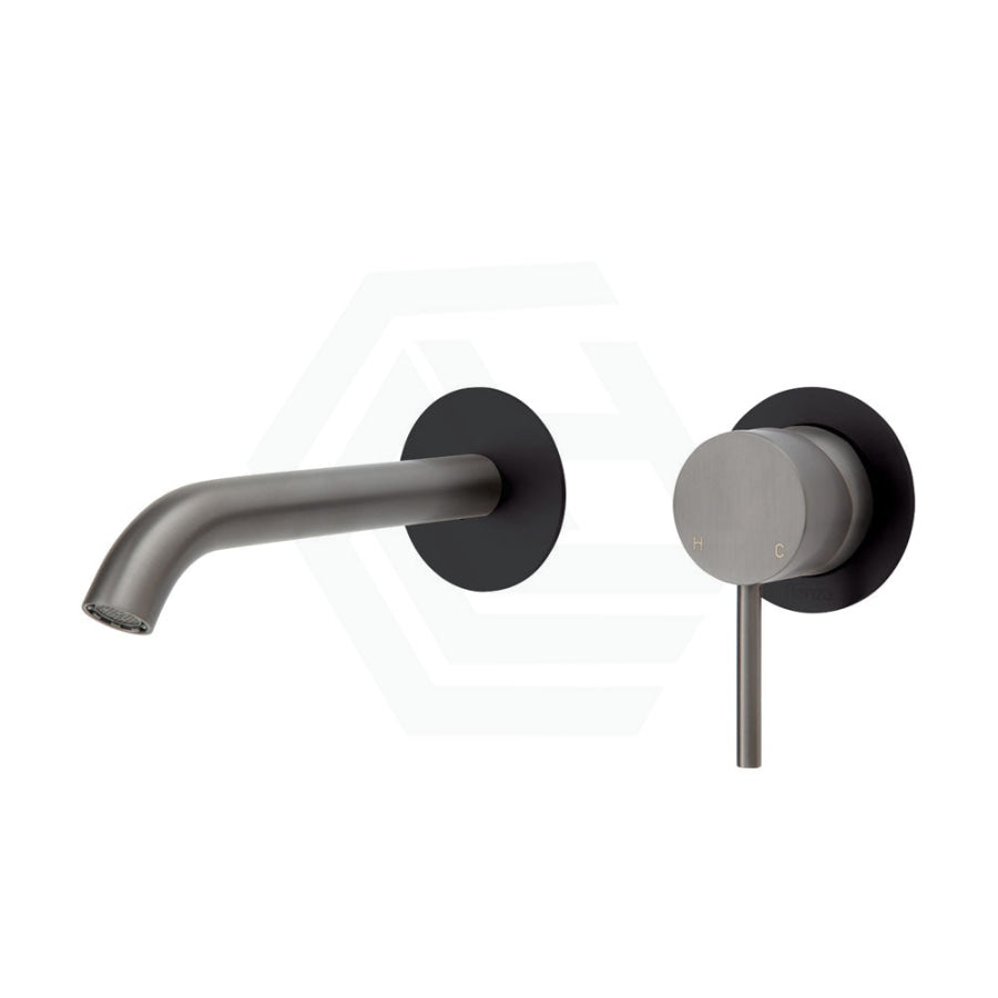 M#1(Gunmetal Grey) Fienza Kaya Wall Basin Bath Mixer Set 160Mm Multi-Colour Matt Black Bath/Basin