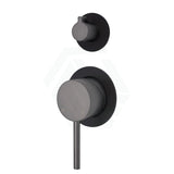 M#1(Gunmetal Grey) Fienza Kaya Wall Diverter Mixer Small Round Plates Multi-Colour Matt Black