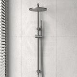 M#1(Gunmetal Grey) Norico 10 Inch 250Mm Round Brushed Gunmetal Grey Twin Shower Station Top Inlet