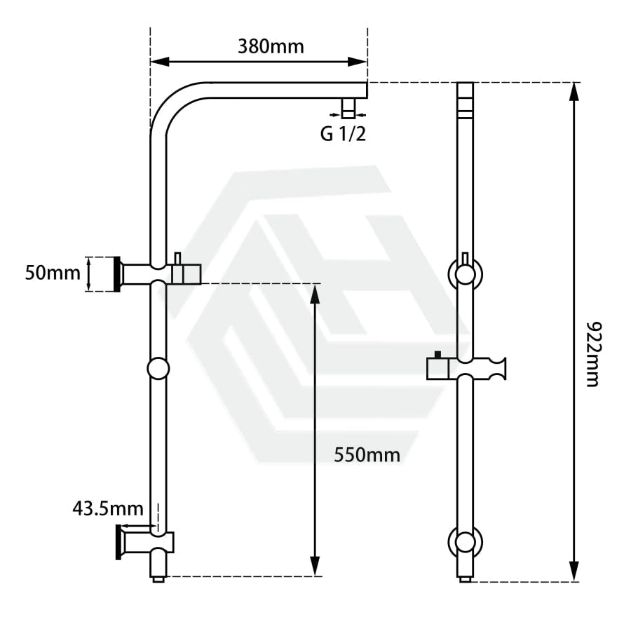 Twin Shower Set Top Inlet Round Chrome