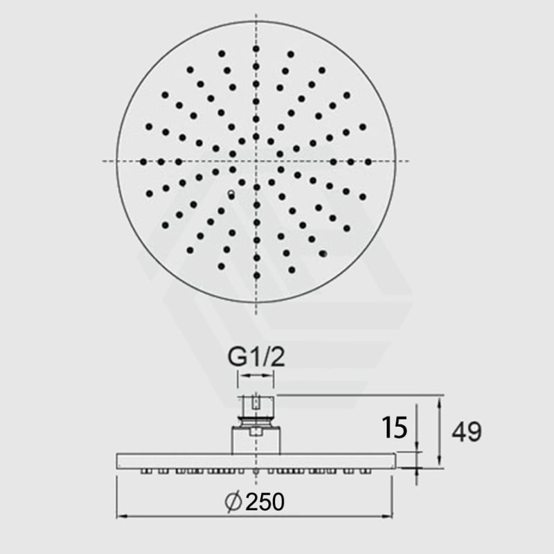 Norico 250Mm 10 Inch Solid Brass Gunmetal Grey Round Rainfall Shower Head