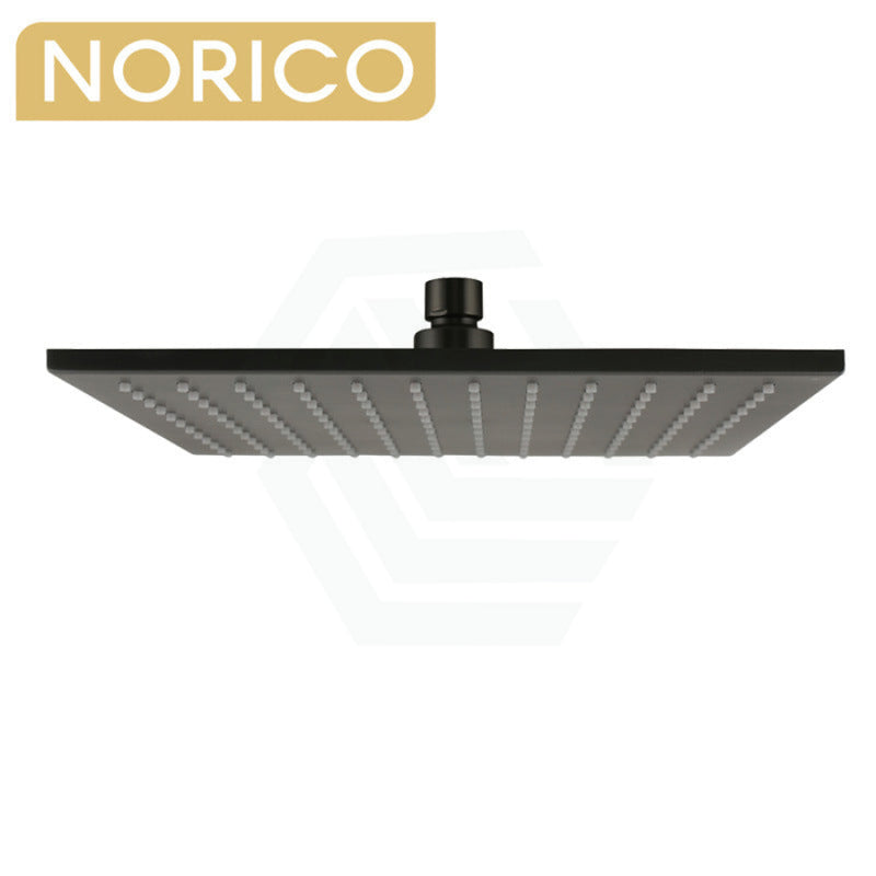 Norico Esperia 10 Inch 250Mm Square Solid Brass Gunmetal Grey Rainfall Shower Head