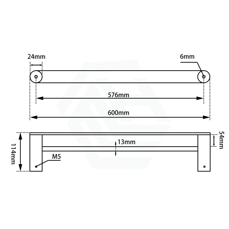 Norico Esperia 600/800Mm Gunmetal Grey Double Towel Rail Stainless Steel 304 Wall Mounted Bathroom