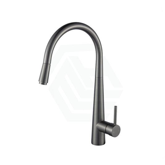 M#1(Gunmetal Grey) Norico Euro Round Brushed Gunmetal Grey 360 Swivel Pull Out Kitchen Sink Mixer