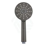 M#1(Gunmetal Grey) Norico Round Brushed Gunmetal Grey 3 Functions Handheld Shower With Wall Bracket