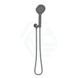 M#1(Gunmetal Grey) Norico Round Brushed Gunmetal Grey 3 Functions Handheld Shower With Wall Bracket