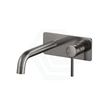 M#1(Gunmetal Grey) Norico Round Brushed Gunmetal Grey Bathtub Spout Basin Wall Mixer With Solid