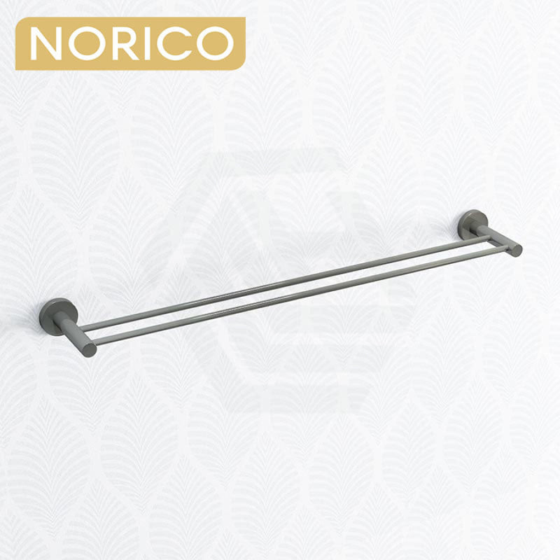 round gunmetal grey double towel rack rail 800mm AR62.06