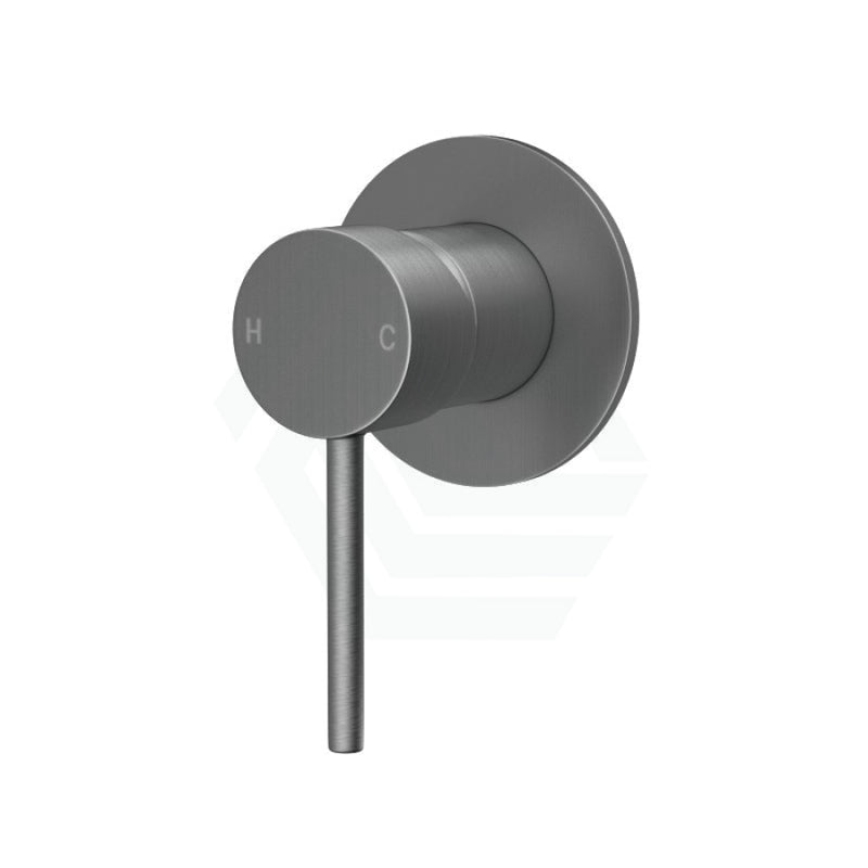 Round Shower Bath Wall Mixer Gunmetal Grey