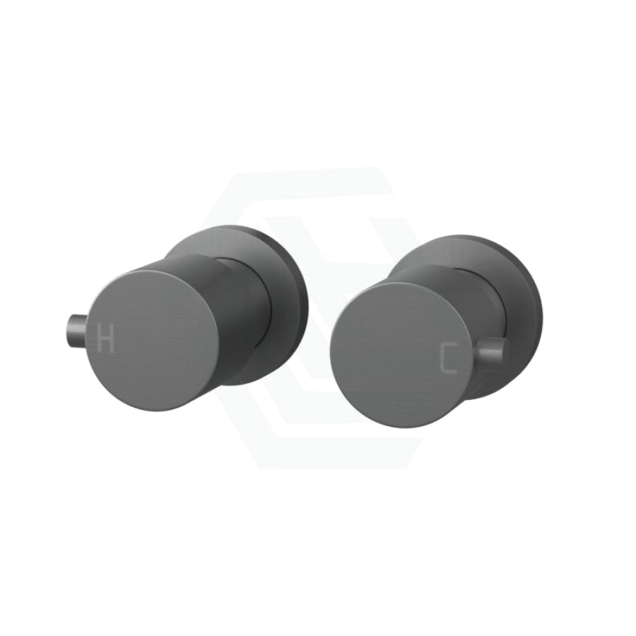 Norico Round Brass Shower Wall Taps Gunmetal Grey