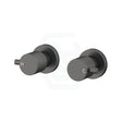 M#1(Gunmetal Grey) Norico Round Brushed Gunmetal Grey Shower Wall Taps Solid Brass Top Assemblies