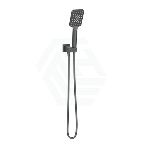 M#1(Gunmetal Grey) Norico Square Brushed Gunmetal Grey 3 Functions Handheld Shower With Wall Bracket