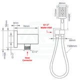 Square Chrome 3 Functions Handheld Shower With Wall Bracket Set Bathroom Products