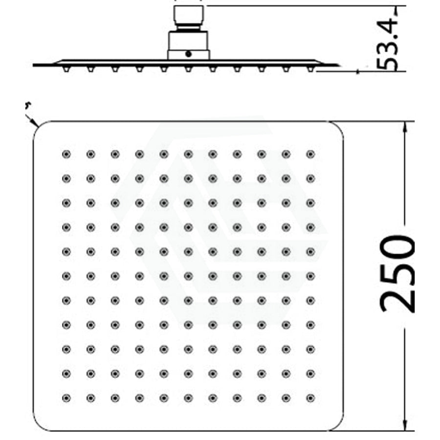 M#1(Gunmetal Grey) Nova 10 Inch 250Mm Square Stainless Steel Gun Metal Rainfall Shower Head