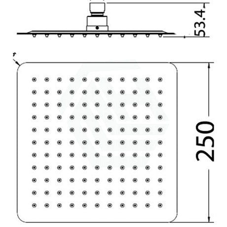 M#1(Gunmetal Grey) Nova 10 Inch 250Mm Square Stainless Steel Gun Metal Rainfall Shower Head