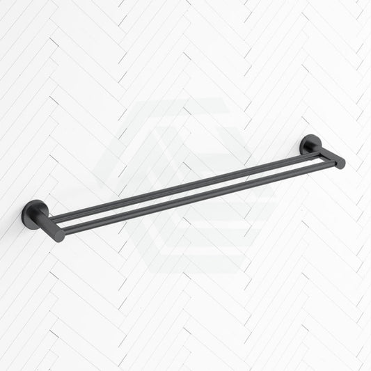 M#1(Gunmetal Grey) Otus 600/750Mm Round Gunmetal Double Towel Rail Grey Rails