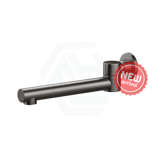 M#1(Gunmetal Grey) Norico Round Brushed Gunmetal Grey Brass Wall Spout With 180 Swivel For Bathtub