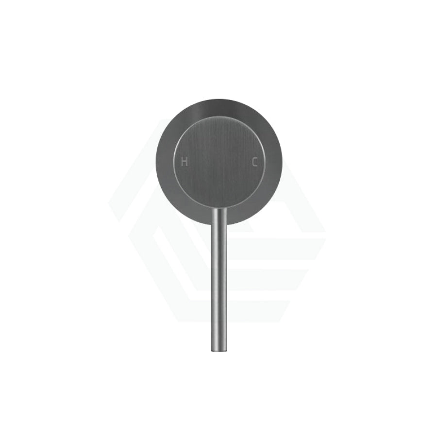 M#1(Gunmetal Grey) Norico Round Brushed Gunmetal Grey Shower/Bath Mixer With Diverter Brass Wall