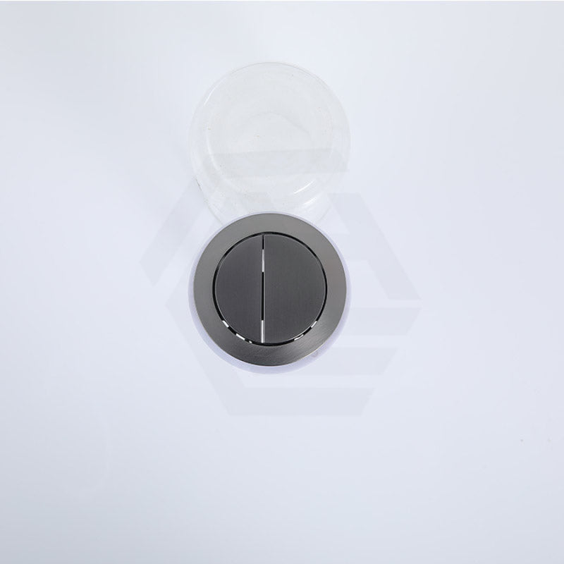 Gunmetal Grey Round Dual Flush Toilet Water Tank Press Button For About 46Mm Cistern Lid Hole