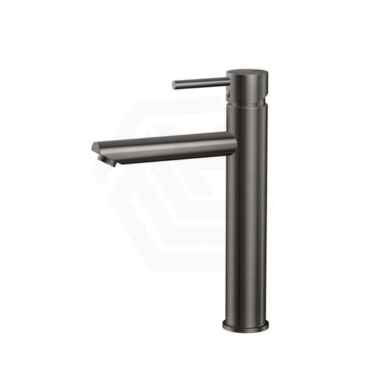 M#1(Gunmetal Grey) Round Solid Brass Gunmetal Grey Tall Basin Mixer Vanity Tap Mixers