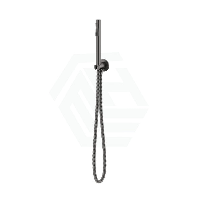 M#1(Gunmetal Grey) Gunmetal Single Function Tube Hand Shower On Wall Outlet Bracket Rail With