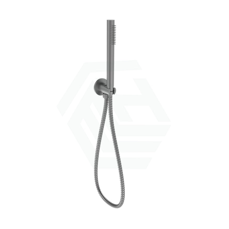 M#3(Gunmetal Grey) Gunmetal Single Function Tube Hand Shower On Wall Outlet Bracket Rail With