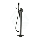 Square Floor Mounted Bath Mixers Handheld Gunmetal Grey